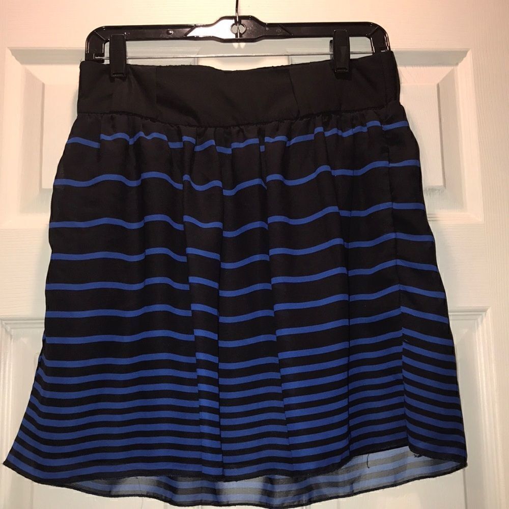 (5/$25) Maurices Black & Royal blue striped skirt